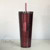 24 oz Disco/Grid Double Wall Tumbler in Merry Red