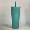 24 oz Double Wall Studded Tumbler in Matte Green