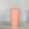 16 oz Double Wall Studded Tumbler in Matte Light Pink