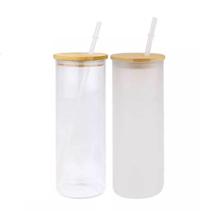 Sublimation Bamboo Glass Jar With Straw – TCB Co. Design Shop