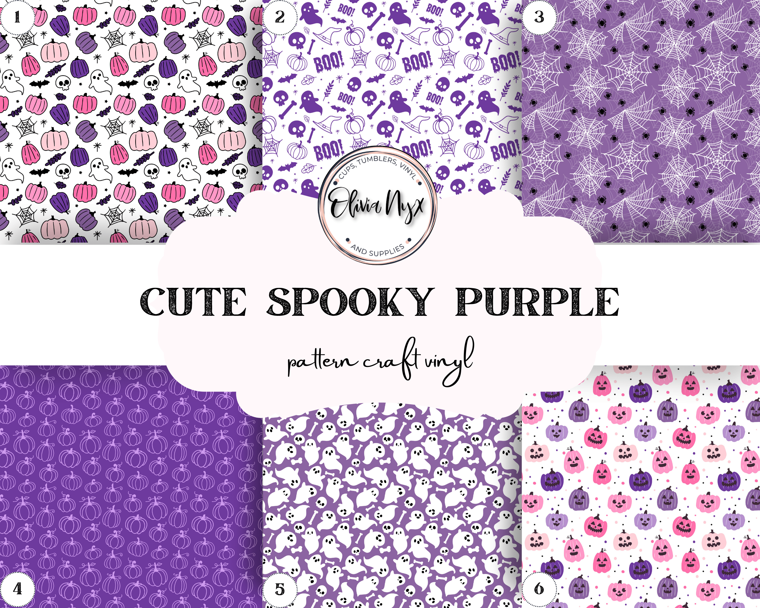 Printed Vinyl | Cute Spooky Purple